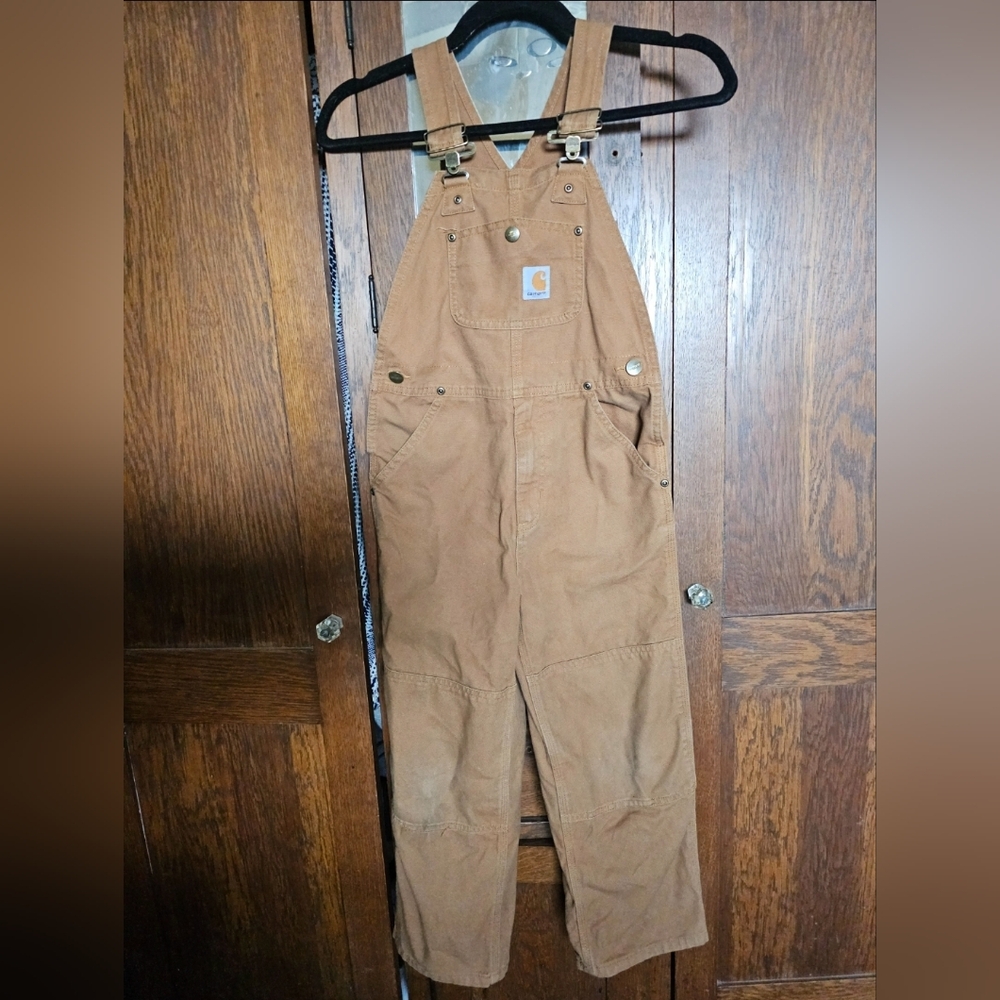 Boy's Size 7 Washed Duck Carhartt Bib Overalls
